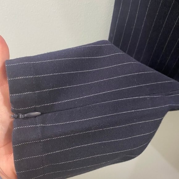 NWT Good American Women's Exec Straight Ankle Pants Black Pinstripe 6 - Picture 9 of 10